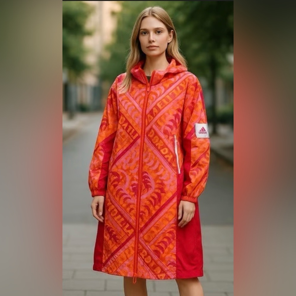 NWT Adidas x FARM Rio MYSHELTER Jacket, Semi Pink Glow/Tomato